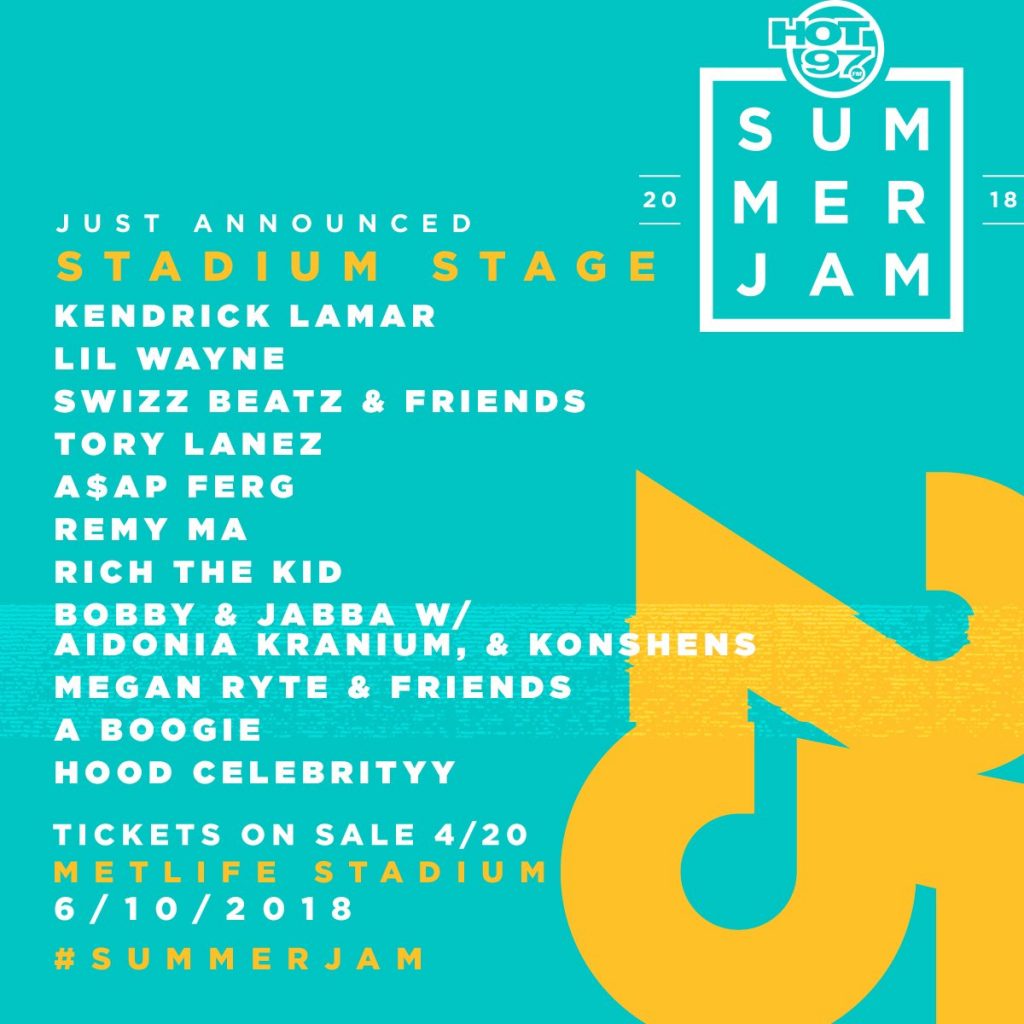 Hot 97 Announces The 2018 Summer Jam Lineup