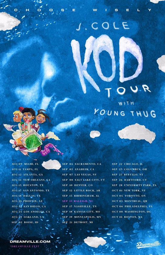J. Cole Announces ‘k.o.d.’ Tour With Young Thug