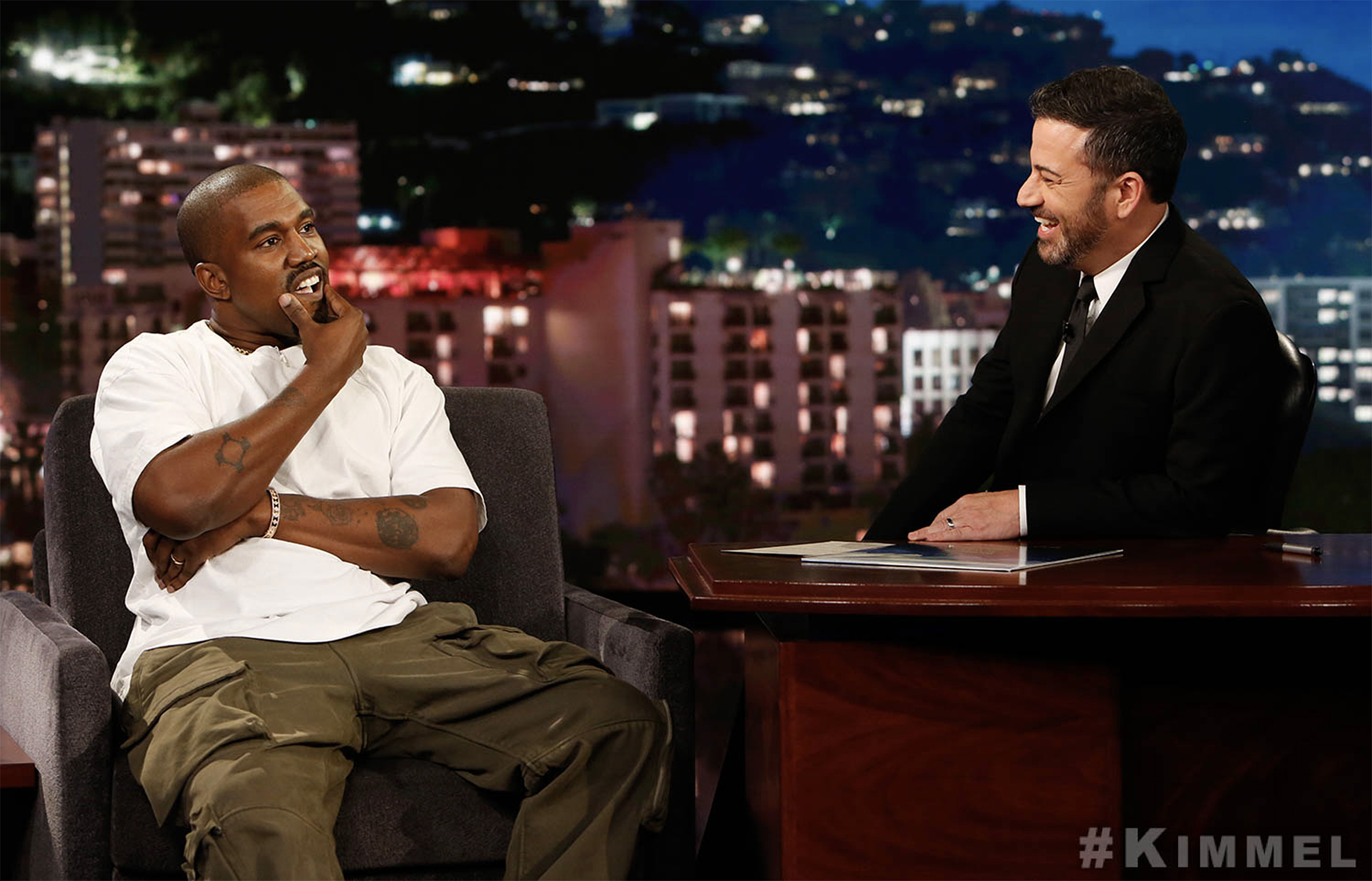 Kanye West Stops By Jimmy Kimmel on The Tonight Show