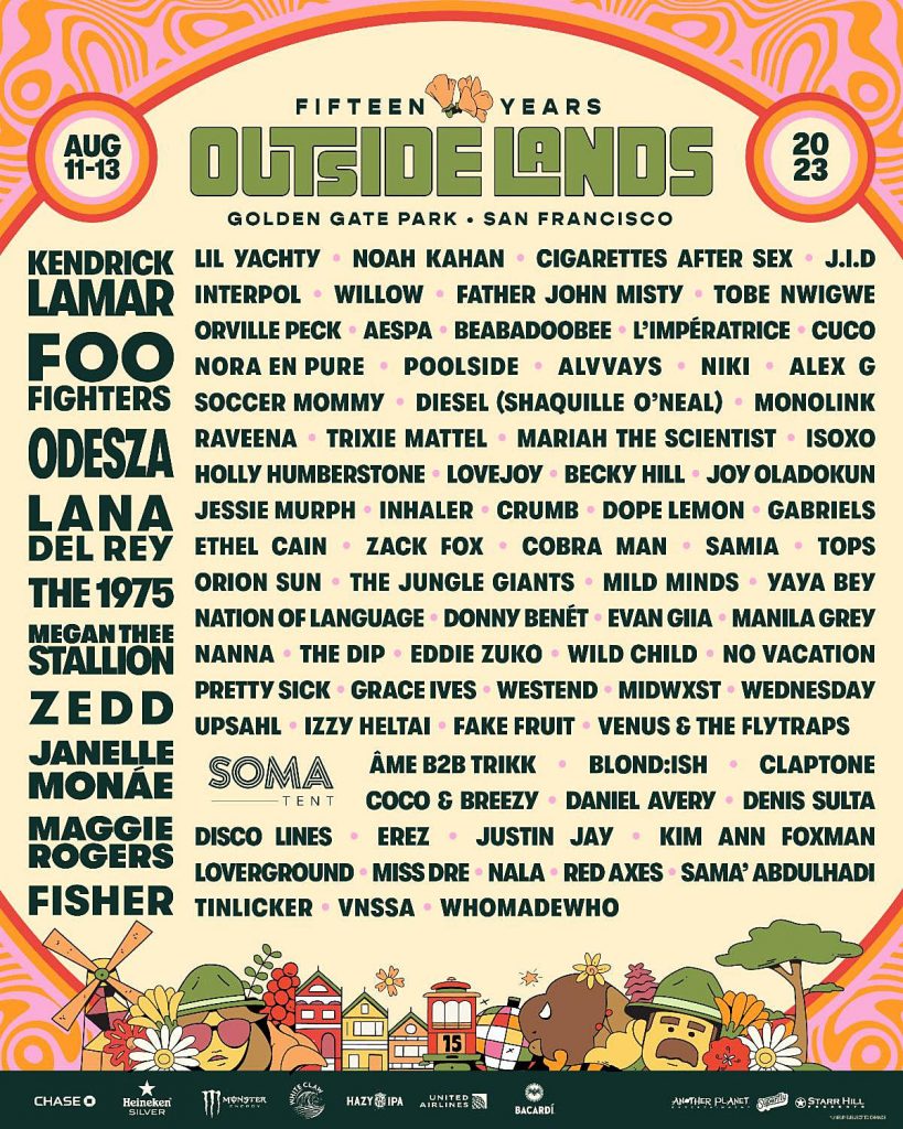 Outside Lands 2023 Official Lineup · inThrill