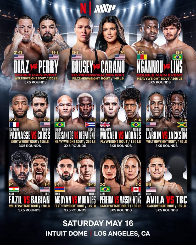 Rousey vs Carano MVP Full Card
