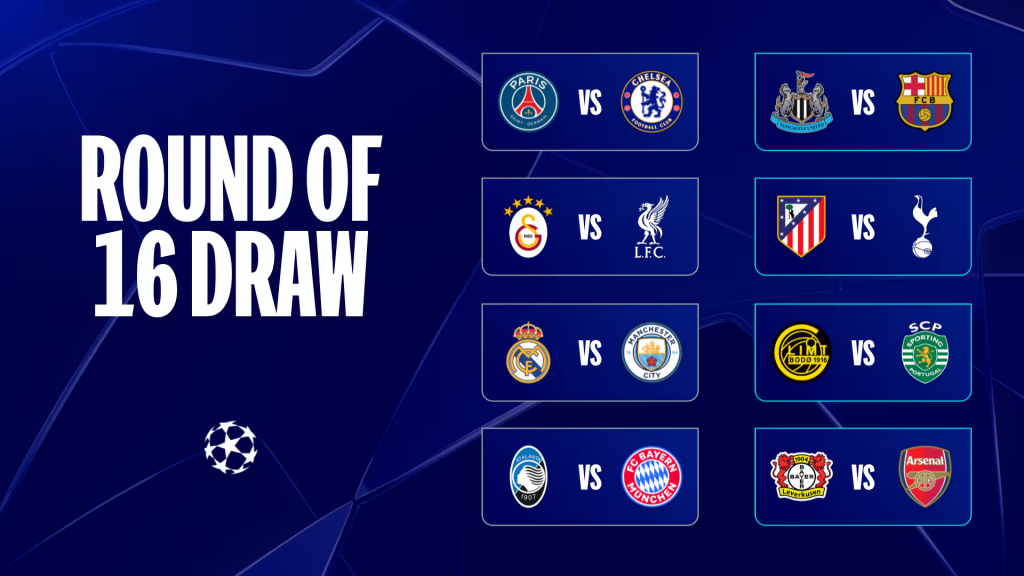 2026 UEFA Champions League Round of 16 Schedule