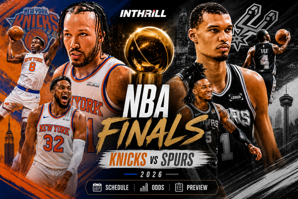 Knicks vs Spurs 2026 NBA Finals inThrill Poster