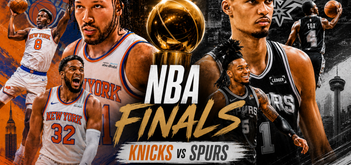 Knicks vs Spurs 2026 NBA Finals inThrill Poster