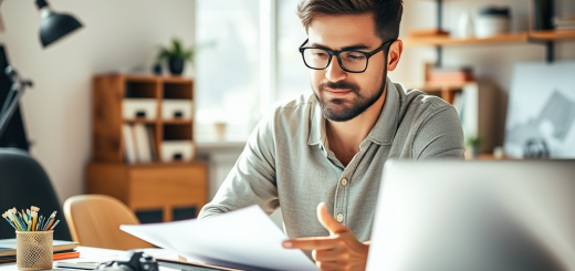 Creative freelancer managing business tasks at a workspace