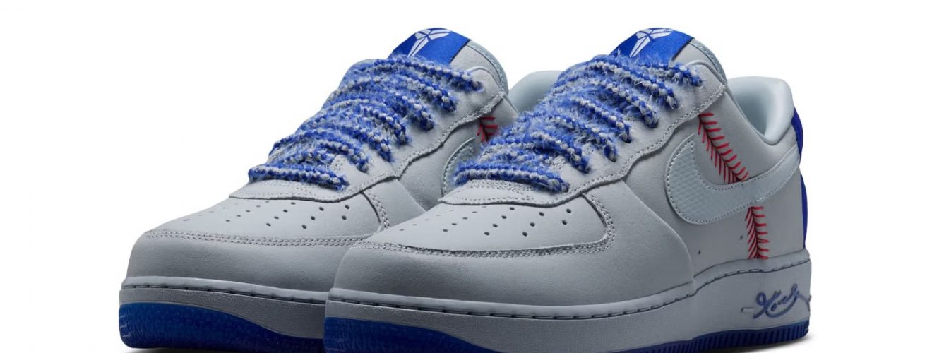 Kobe Bryant Nike Air Force 1 Low Protro Dodgers both shoes main view