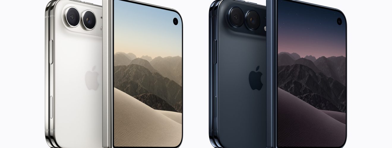 Apple iPhone Duo shown folded, displaying the 5.4-inch cover screen