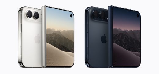 Apple iPhone Duo shown folded, displaying the 5.4-inch cover screen