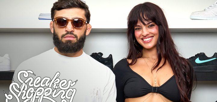 Arman Tsarukyan and Nina Drama in a sneaker shop, Sneaker Shopping episode still