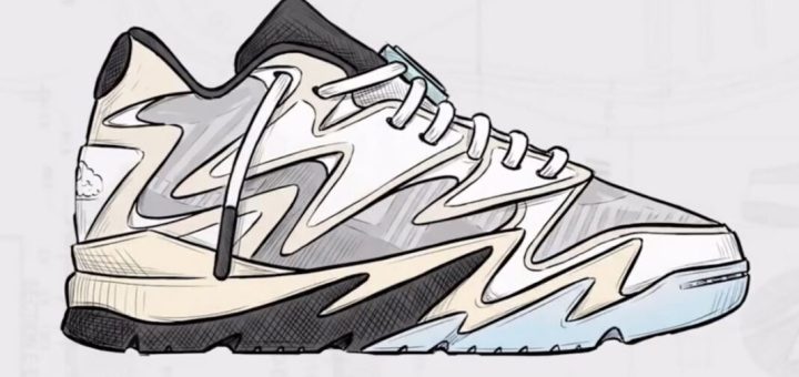 J. Cole's Dreamer Indie 5000 sneaker design sketch