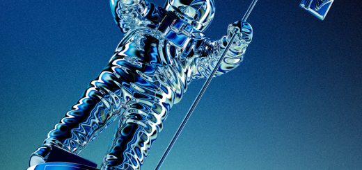 MTV VMAs Moon Person trophy in chrome blue