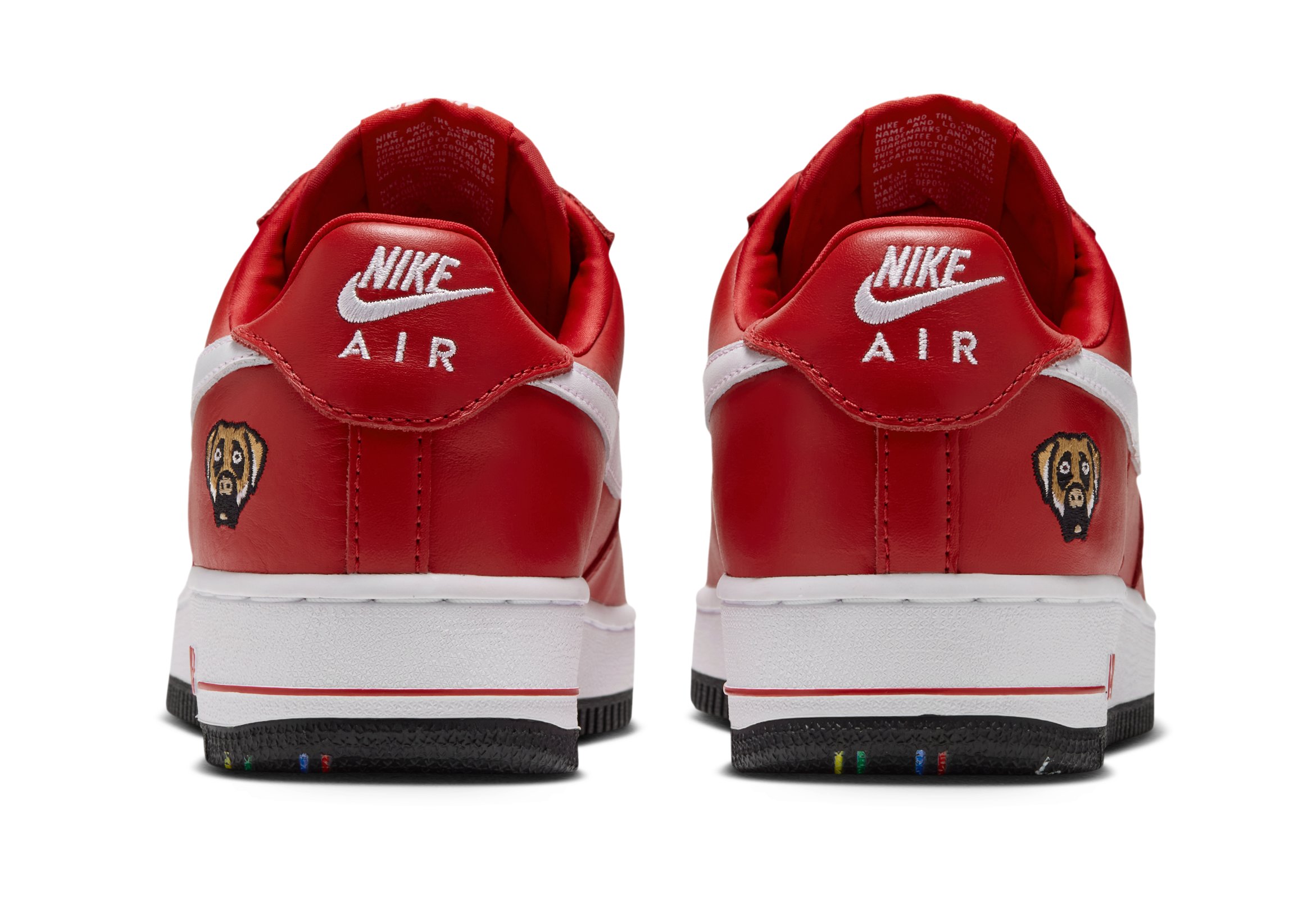 Victor Victor x Nike Air Force 1 "University Red" heel branding close-up