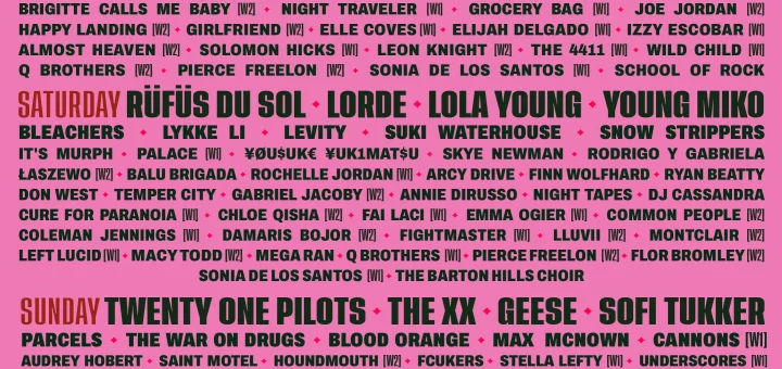 Austin City Limits 2026 festival poster listing the full lineup by day